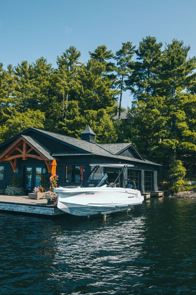 Axopar boat at premium Ontario boathouse